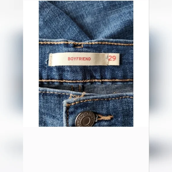 Levi's Boyfriend Jeans Womens 29 Blue Medium Wash Distressed Stretch- 2 Pair - Picture 15 of 15
